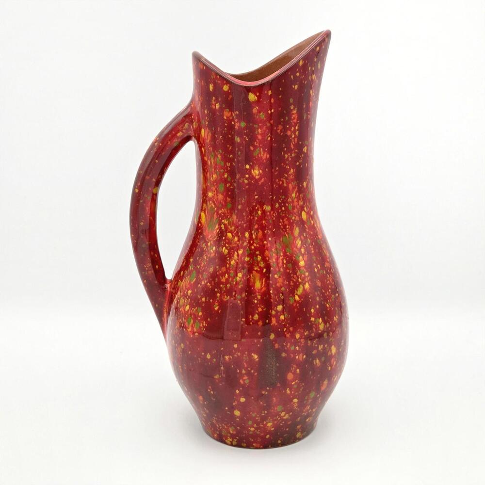 Vintage Carr's Studio Pottery Pitcher | Red Speckled Glaze, PEI Canada